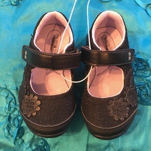 Stride Rite Surprize Black Baby Girl Shoes Sz 5